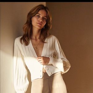 Aritzia Wilfred New Plunge Front Cardigan